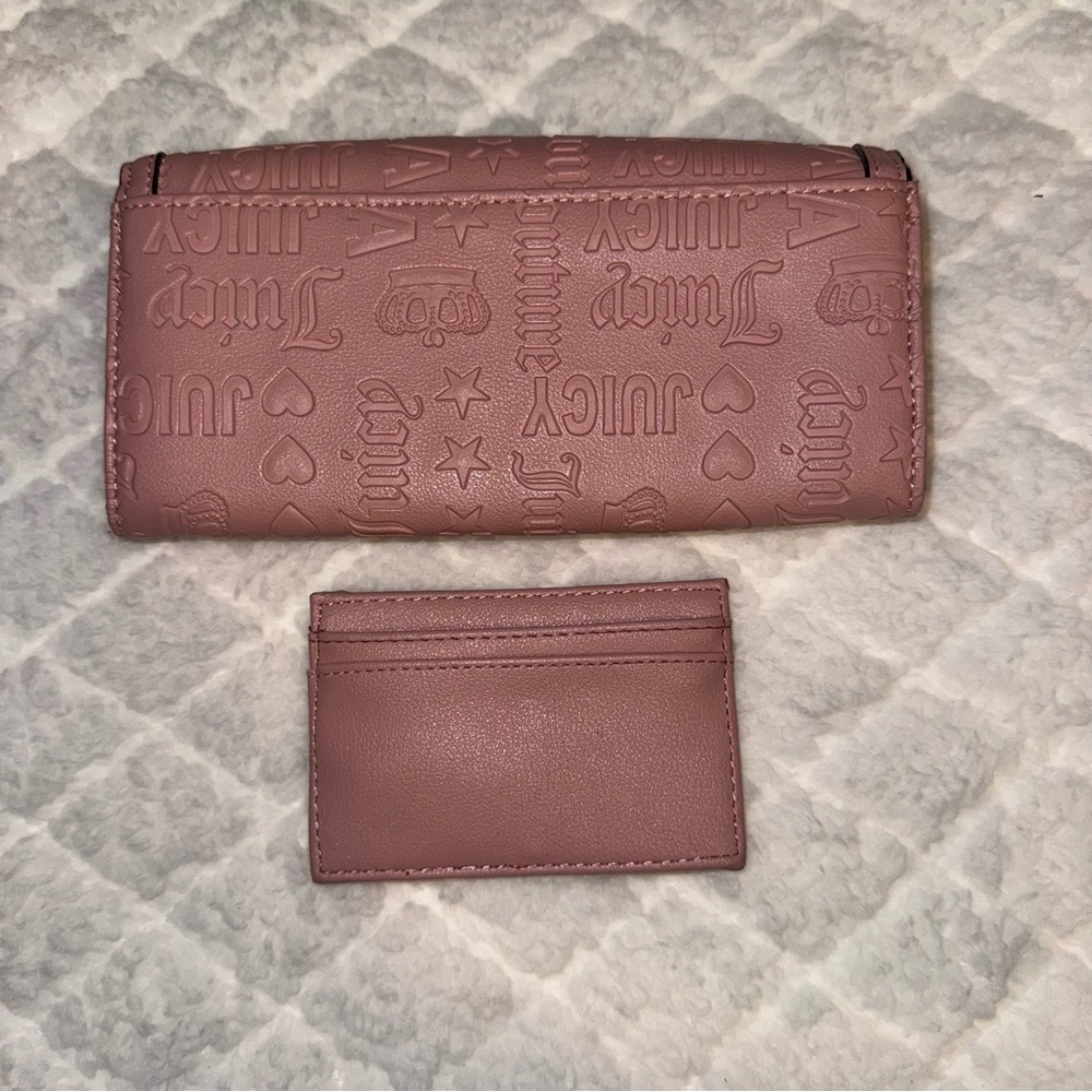 Juicy Couture Blush Pink and Gold Embossed Wallet and Card Holder - Picture 2 of 4